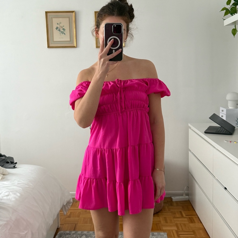 NWT! Liberty Love Fuchsia Mini Dress - Picture 8 of 9